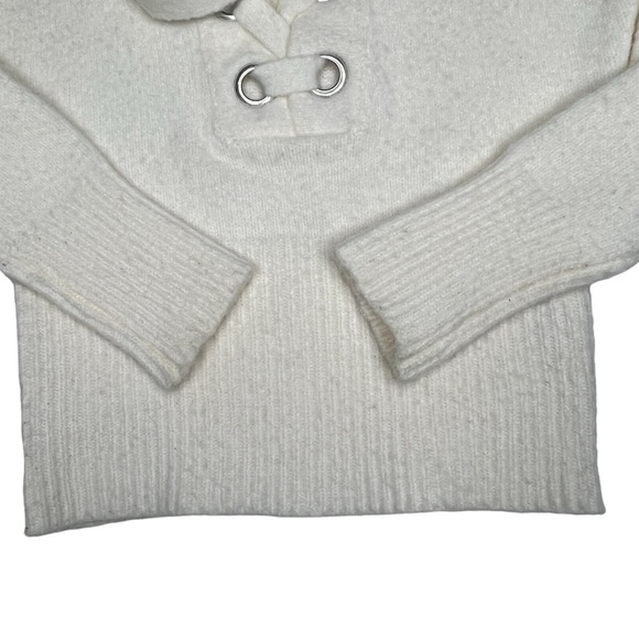 GUESS Alena Lace-up Pullover White Sweater Top Women's Size XS - Picture 11 of 16